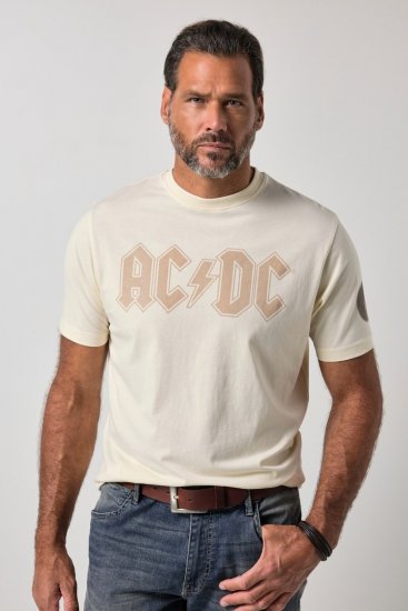 JP1880 836411 AC/DC Classic Logo Koszulka Piaskowoszara - Koszulki zespołów - Koszulki muzyczne band t-shirts