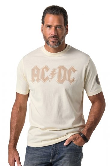 JP1880 836411 AC/DC Classic Logo Koszulka Piaskowoszara - Koszulki zespołów - Koszulki muzyczne band t-shirts