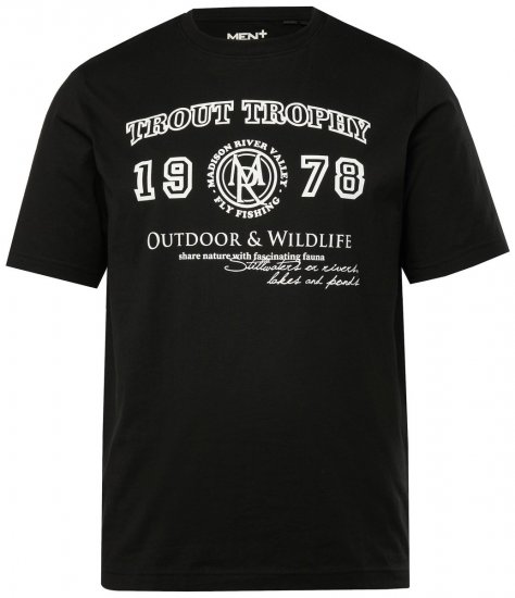 Men+ 424 Koszulka Trout Trophy Czarna - Koszulki - T-shirty meskie Duże Rozmiary - 2XL-14XL