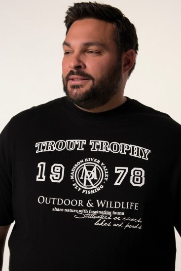 Men+ 424 Koszulka Trout Trophy Czarna - Koszulki - T-shirty meskie Duże Rozmiary - 2XL-14XL