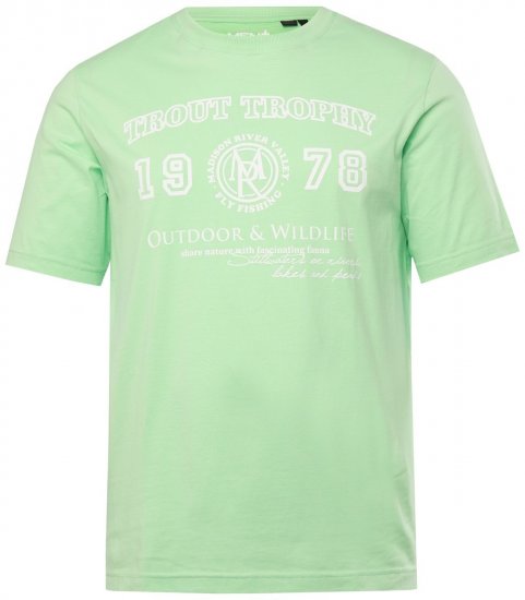 Men+ 424 Koszulka Trout Trophy Miętowa - Koszulki - T-shirty meskie Duże Rozmiary - 2XL-14XL