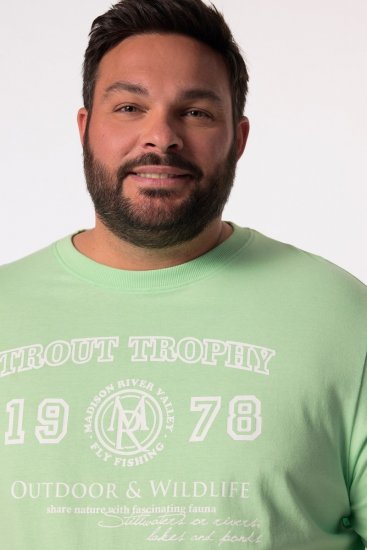 Men+ 424 Koszulka Trout Trophy Miętowa - Koszulki - T-shirty meskie Duże Rozmiary - 2XL-14XL