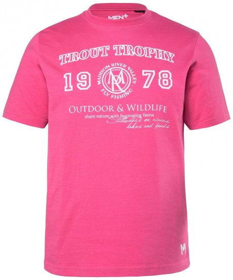 Men+ 424 Koszulka Trout Trophy Flamingowa - Koszulki - T-shirty meskie Duże Rozmiary - 2XL-14XL
