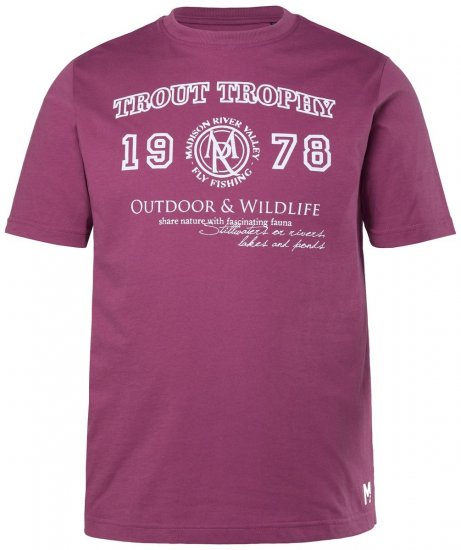 Men+ 424 Koszulka Trout Trophy Jasnojagodowa - Koszulki - T-shirty meskie Duże Rozmiary - 2XL-14XL