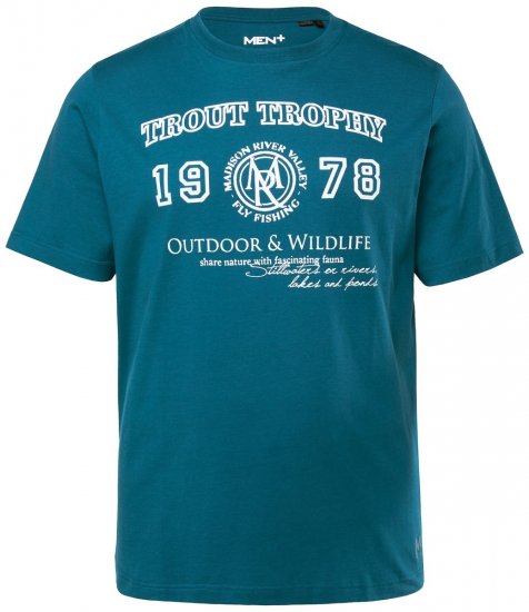 Men+ 424 Koszulka Trout Trophy Zielona laguna - Koszulki - T-shirty meskie Duże Rozmiary - 2XL-14XL