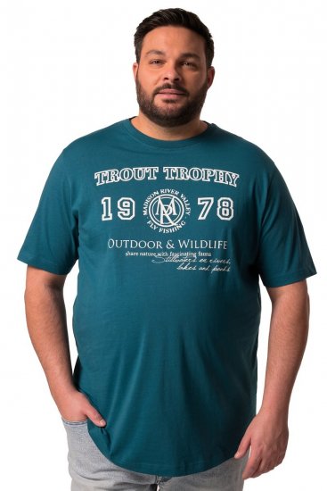 Men+ 424 Koszulka Trout Trophy Zielona laguna - Koszulki - T-shirty meskie Duże Rozmiary - 2XL-14XL