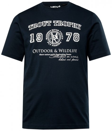 Men+ 424 Koszulka Trout Trophy Granatowa - Koszulki - T-shirty meskie Duże Rozmiary - 2XL-14XL