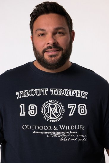 Men+ 424 Koszulka Trout Trophy Granatowa - Koszulki - T-shirty meskie Duże Rozmiary - 2XL-14XL