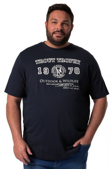 Men+ 424 Koszulka Trout Trophy Granatowa - Koszulki - T-shirty meskie Duże Rozmiary - 2XL-14XL