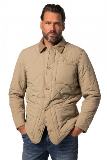JP1880 836628 Pikowana kurtka w stylu western Ciemnobeżowa - Kurtki Męskie Duże Rozmiary - Kurtki Duże rozmiary 2XL-8XL