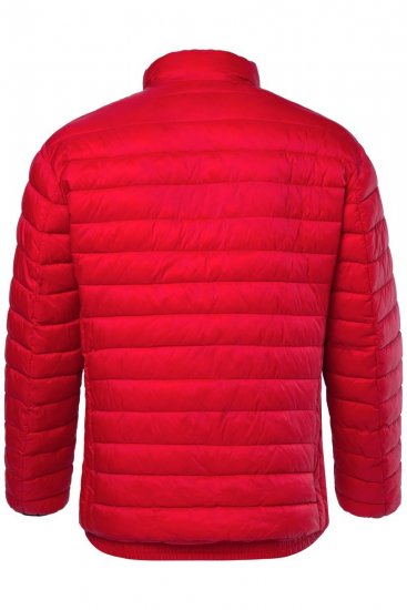 Boston Park 638 Pikowana kurtka bellyfit ze stójką Czerwona - Kurtki Męskie Duże Rozmiary - Kurtki Duże rozmiary 2XL-8XL