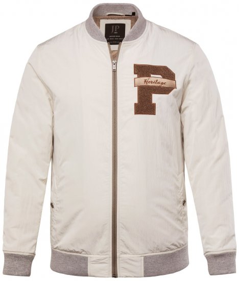 JP1880 836786 Kurtka college z emblematem Kremowa biel - Kurtki Męskie Duże Rozmiary - Kurtki Duże rozmiary 2XL-8XL