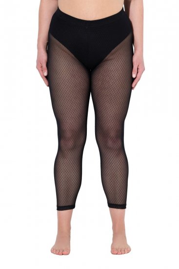 Ulla Popken 836800 Legginsy rajstopowe Czarna - Rajstopy & skarpetki - 