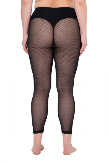 Ulla Popken 836800 Legginsy rajstopowe Czarna - Rajstopy & skarpetki - 