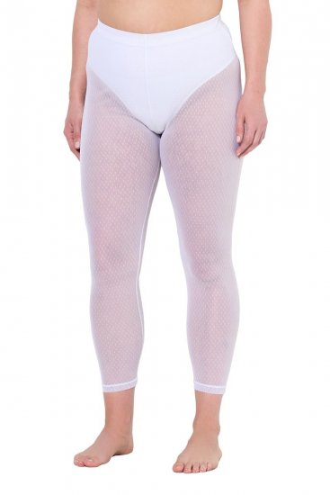 Ulla Popken 836800 Legginsy rajstopowe w kropki Biały - Rajstopy & skarpetki - 