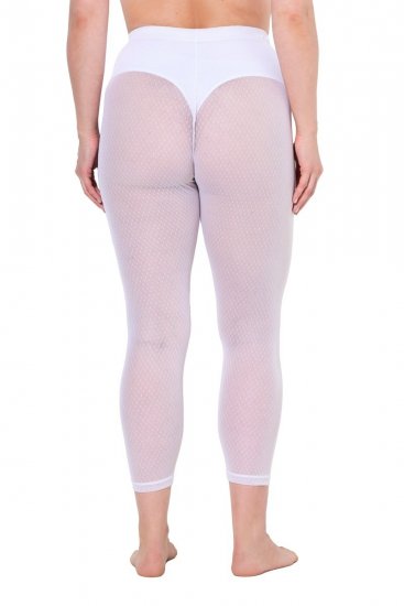 Ulla Popken 836800 Legginsy rajstopowe w kropki Biały - Rajstopy & skarpetki - 