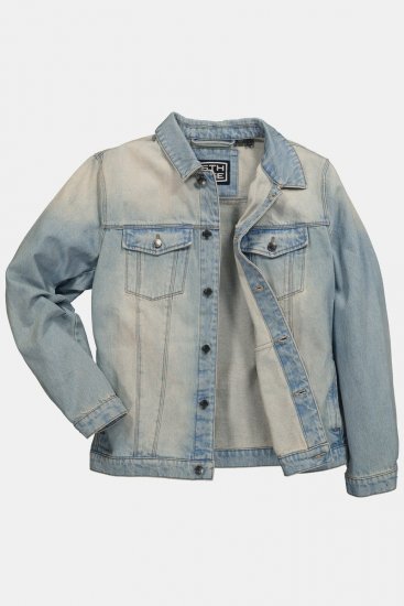 STHUGE 837222 Kurtka jeansowa z kieszeniami na piersi Jasnoniebieski - Kurtki Męskie Duże Rozmiary - Kurtki Duże rozmiary 2XL-8XL