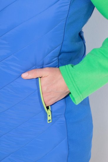 Ulla Popken 837409 Pikowana kamizelka HYPRAR Niebieska - Kamizelki - 