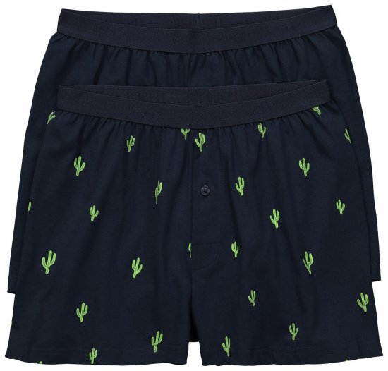 JP1880 837629 Bokserki FLEXNAMIC® z nadrukiem kaktusów Granatowa 2-pak - Bielizna & stroje kąpielowe - Bielizna & Stroje kąpielowe 2XL-8XL