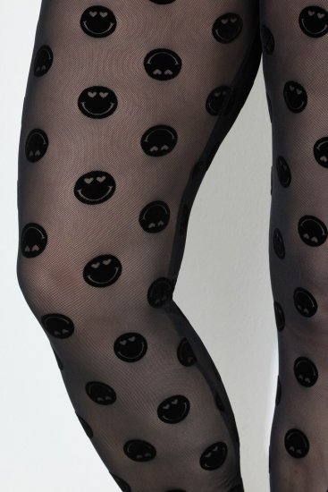 Ulla Popken 837949 Wzorzyste legginsy rajstopowe Czarna - Rajstopy & skarpetki - 