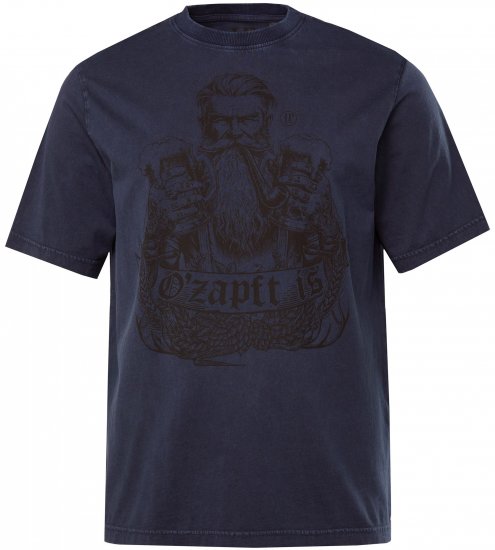 JP1880 O’zapft is! Design Vintage Look T-Shirt Navy Blue - Koszulki - T-shirty meskie Duże Rozmiary - 2XL-14XL