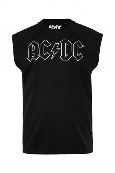 JP1880 AC/DC Classic Logo Band Tank Top Black - Koszulki - T-shirty meskie Duże Rozmiary - 2XL-14XL