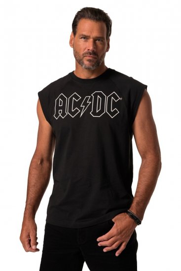JP1880 AC/DC Classic Logo Band Tank Top Black - Koszulki - T-shirty meskie Duże Rozmiary - 2XL-14XL