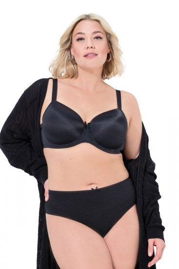 Ulla Popken 838637 Stringi 3 szt. Czarna - Majtki - 