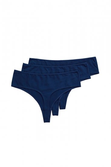 Ulla Popken 838637 Stringi 3 szt. Granatowa - Majtki - 