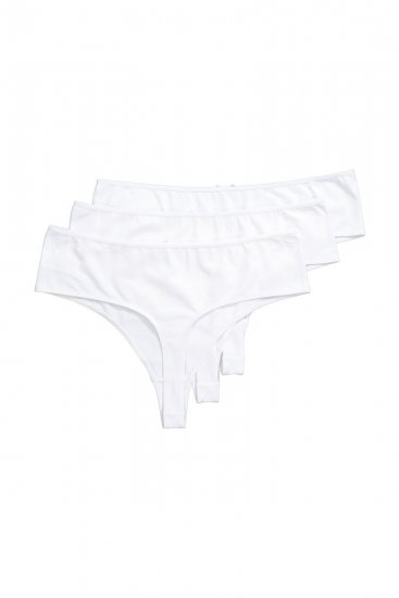 Ulla Popken 838637 Stringi 3 szt. Biały - Majtki - 