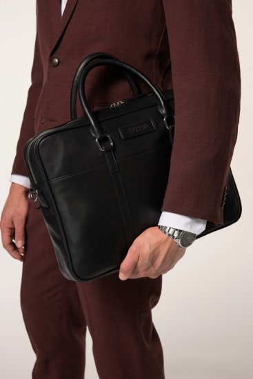 JP1880 838828 Torba na laptopa ze skóry Czarna - Torby - 