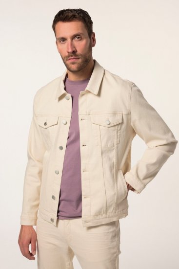 JP1880 839551 Kurtka jeansowa z bawełny organicznej Jasnobeżowy - Kurtki Męskie Duże Rozmiary - Kurtki Duże rozmiary 2XL-8XL