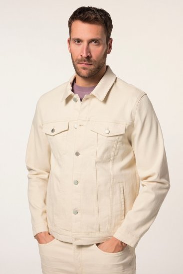JP1880 839551 Kurtka jeansowa z bawełny organicznej Jasnobeżowy - Kurtki Męskie Duże Rozmiary - Kurtki Duże rozmiary 2XL-8XL