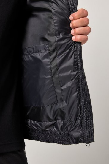JAY-PI Lightly Quilted Jacket with a Hoodie Black - Kurtki Męskie Duże Rozmiary - Kurtki Duże rozmiary 2XL-8XL