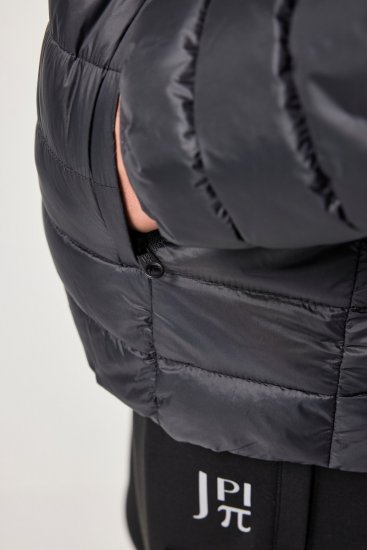 Jay-Pi Jacket Lightly Quilted Warm Black - Kurtki Męskie Duże Rozmiary - Kurtki Duże rozmiary 2XL-8XL