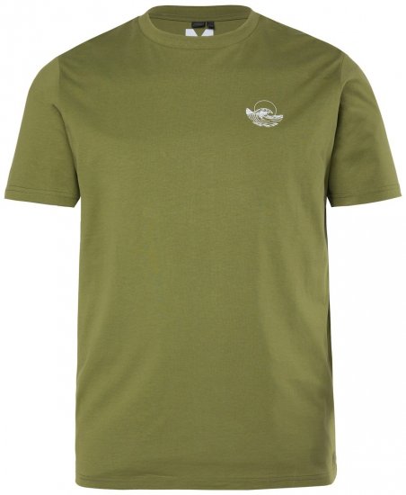 Men+ 682 Koszulka Fala Khaki zielona - Koszulki - T-shirty meskie Duże Rozmiary - 2XL-14XL
