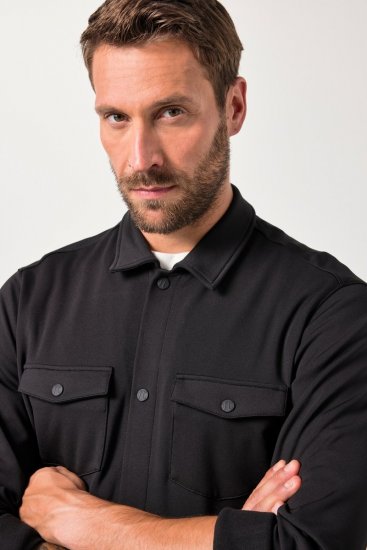 JAY-PI FLEXNAMIC® Sweat-Overshirt Black - Kurtki Męskie Duże Rozmiary - Kurtki Duże rozmiary 2XL-8XL