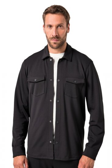 JAY-PI FLEXNAMIC® Sweat-Overshirt Black - Kurtki Męskie Duże Rozmiary - Kurtki Duże rozmiary 2XL-8XL
