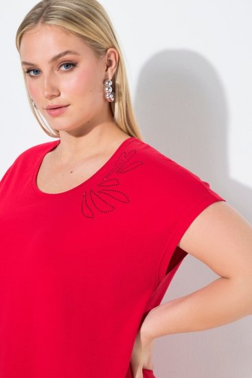 Ulla Popken 839896 Sukienka z dżerseju z dżetami Różowa - Sukienki wieczorowe - Wieczorowe sukienki plus size