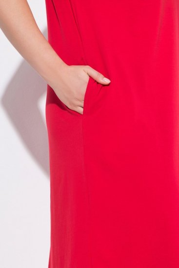 Ulla Popken 839896 Sukienka z dżerseju z dżetami Różowa - Sukienki wieczorowe - Wieczorowe sukienki plus size