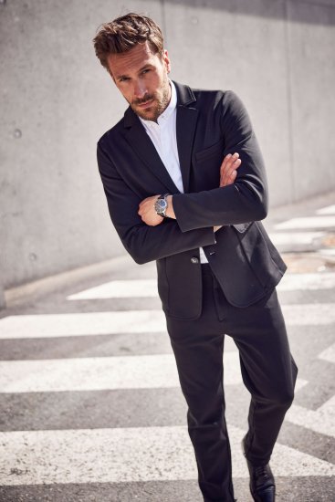 JP1880 Manhattan Flexnamic Business Jersey Suit Black - Garnitury - Garnitury dużych rozmiarach