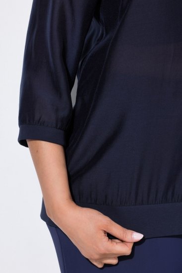 Ulla Popken 841127 Bluzka Granatowa - Bluzki - Bluzki plus size na co dzień