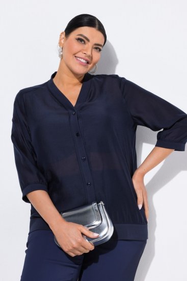 Ulla Popken 841127 Bluzka Granatowa - Bluzki - Bluzki plus size na co dzień