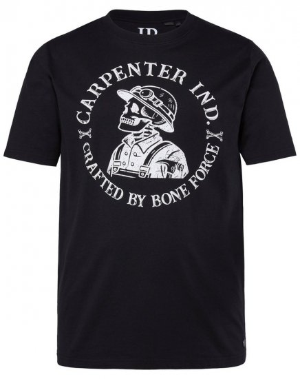 JP1880 T-Shirt Chest Print Bone Force Black - Koszulki - T-shirty meskie Duże Rozmiary - 2XL-14XL