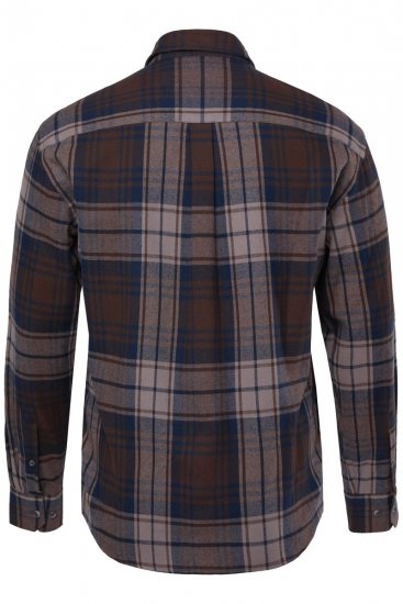 JP1880 Shirt Flannel Long Sleeve Dark Brown - Koszule - Koszule 2XL-10XL