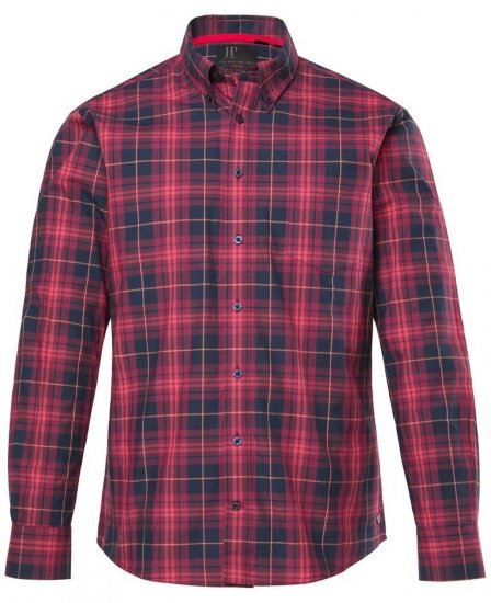 JP1880 Checked Shirt Long Sleeve Red - Koszule - Koszule 2XL-10XL