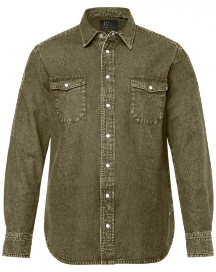 JP1880 Denim Shirt Long Sleeve Olive Green - Koszule - Koszule 2XL-10XL
