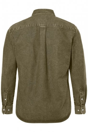 JP1880 Denim Shirt Long Sleeve Olive Green - Koszule - Koszule 2XL-10XL