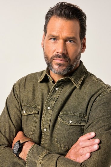 JP1880 Denim Shirt Long Sleeve Olive Green - Koszule - Koszule 2XL-10XL