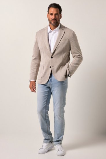 JP1880 Jacket Business Checked Beige - Garnitury - Garnitury dużych rozmiarach